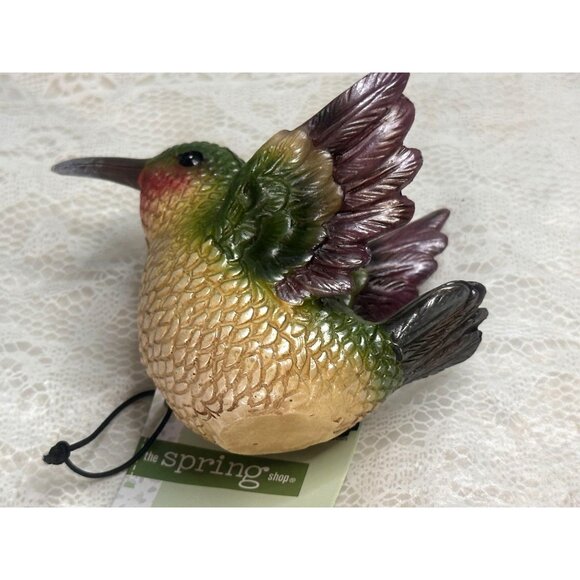 Hand-Painted Hummingbird Figurine By The Spring Shop 4-Inch Resin Decor Accent - Picture 2 of 6